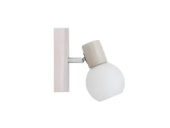 Karin Wandlamp, Eik, Chroom, Wit, 13X9,5X14,5 Cm, Epikasa