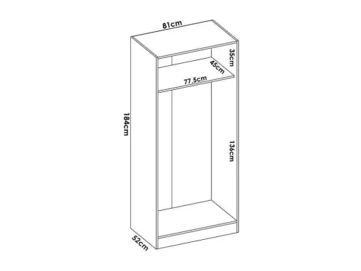 Kast Met 2 Deuren - L81 Cm - Wit - Listowel