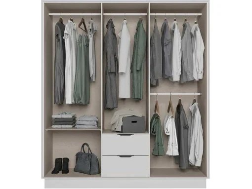 Kast Met 6 Deuren En 2 Lades - L162 Cm - Wit - Feova