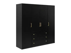 Kast Met 4 Deuren En 3 Lades - L196 Cm - Zwart - Lizandro