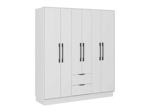 Kast Met 6 Deuren En 2 Lades - L162 Cm - Wit - Feova