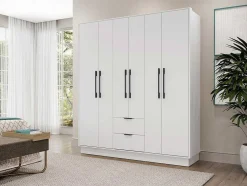 Kast Met 6 Deuren En 2 Lades - L162 Cm - Wit - Feova