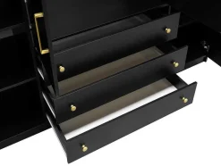 Kast Met 4 Deuren En 3 Lades - L196 Cm - Zwart - Lizandro