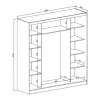 Kast Met 2 Schuifdeuren - Met Spiegel - L200 Cm - Wit - Ochira