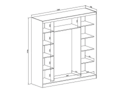 Kast Met 2 Schuifdeuren - Met Spiegel - L200 Cm - Wit - Ochira