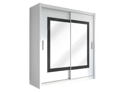 Kast Met 3 Schuifdeuren - Met Spiegel - L. 250 Cm - Kleur: Wit - Autlan