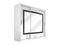 Kast Met 3 Schuifdeuren - Met Spiegel - L. 250 Cm - Kleur: Wit - Autlan