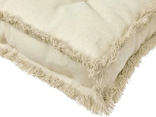 Katoenen Paletkussen Met Franjes - L. 120 X B. 60 Cm - Beige - Honduras
