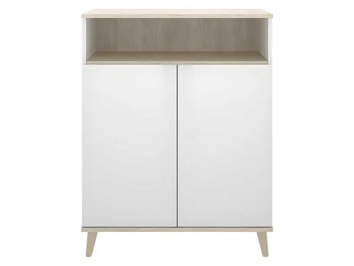 Keukenbuffet Wajdi - 2 Deuren En 1 Nis - Wit En Eiken