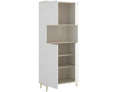 Keukenbuffet Wajdi - 4 Deuren En 1 Nis - Wit En Eiken