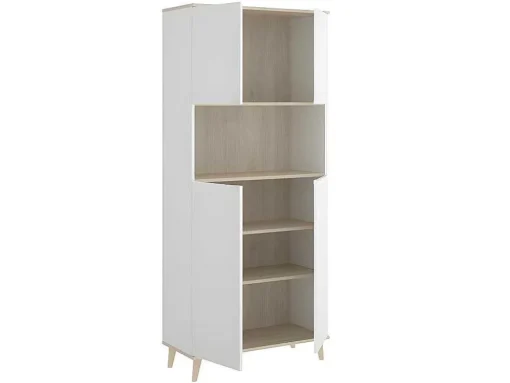 Keukenbuffet Wajdi - 4 Deuren En 1 Nis - Wit En Eiken