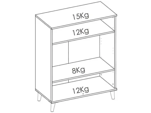 Keukenbuffet Wajdi - 2 Deuren En 1 Nis - Wit En Eiken