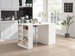 Keukeneiland Met 3 Lades En 8 Nissen Van Mdf - Licht Naturel En Wit - Palestrina