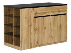 Keukeneiland Met Opbergruimte - Zwart En Naturel - Meili