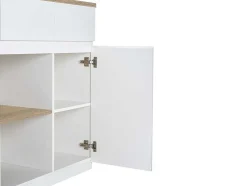 Keukeneiland Met Opbergruimte Van Mdf - Wit En Naturel - Belaza