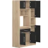 Keukenmeubel Mady - 5 Kasten En 1 Lade - Zwart & Eiken
