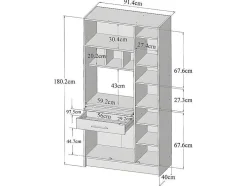 Keukenmeubel Mady - 5 Kasten En 1 Lade - Zwart & Eiken