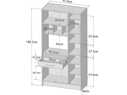 Keukenmeubel Mady - 5 Kasten & 1 Lade - Wit