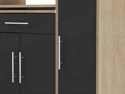 Keukenmeubel Mady - 5 Kasten En 1 Lade - Zwart & Eiken