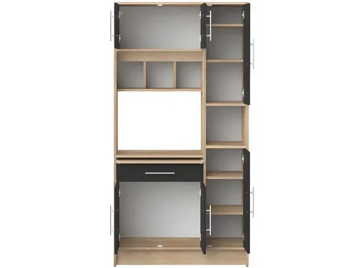 Keukenmeubel Mady - 5 Kasten En 1 Lade - Zwart & Eiken