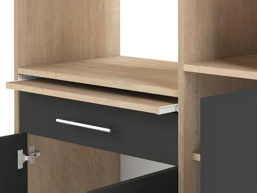 Keukenmeubel Mady - 5 Kasten En 1 Lade - Zwart & Eiken