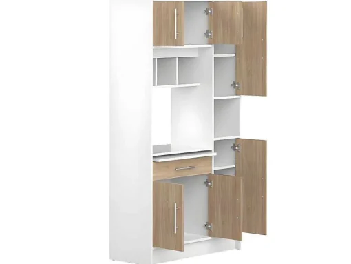 Keukenmeubel Mady - 5 Kasten & 1 Lade - Wit En Eiken