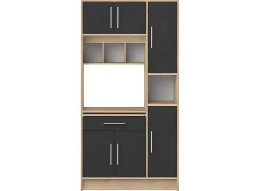 Keukenmeubel Mady - 5 Kasten En 1 Lade - Zwart & Eiken