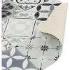Keukentapijt Van Vinyl Met Vloertegelmotief Mosai - 49,5 X 83 Cm - Zwart En Wit