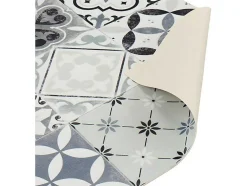 Keukentapijt Van Vinyl Met Vloertegelmotief Mosai - 49,5 X 83 Cm - Zwart En Wit