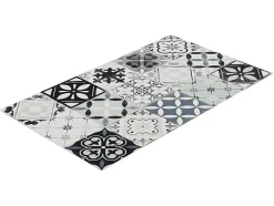 Keukentapijt Van Vinyl Met Vloertegelmotief Mosai - 49,5 X 83 Cm - Zwart En Wit