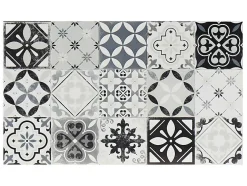 Keukentapijt Van Vinyl Met Vloertegelmotief Mosai - 49,5 X 83 Cm - Zwart En Wit