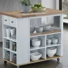 Keukentrolley Hannae - 2 Laden En 1 Plank - Hevea - Wit & Eiken