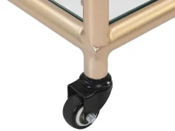 Keukentrolley Met Twee Bladen In Gehard Glas En Metaal - Transparant En Goudkleurig - Orula
