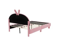 Kinderbed Bekleed Met Fluweel 140X200Cm - Met Lattenbodem - Roze