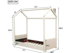Kinderhutbed 90X200Cm In Fluweel - Lattenbodem - Beige