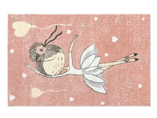 Kindertapijt Ballerina - Polypropyleen - 100 X 150 Cm - Roze En Beige