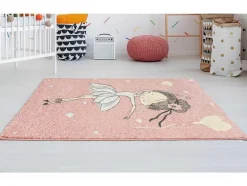 Kindertapijt Ballerina - Polypropyleen - 100 X 150 Cm - Roze En Beige