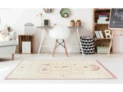 Kindertapijt Hinkelbaan Funny - Polypropyleen - 100 X 150 Cm - Beige En Roze
