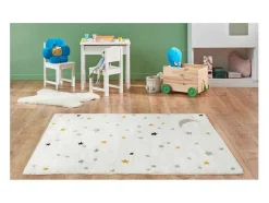 Kindertapijt Moony - Polypropyleen - 100 X 150 Cm - Beige, Roze En Geel