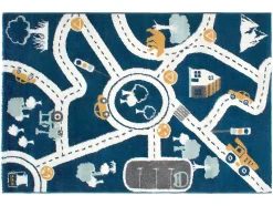 Kindertapijt Roady - Polypropyleen - 100 X 150 Cm - Blauw, Beige En Geel