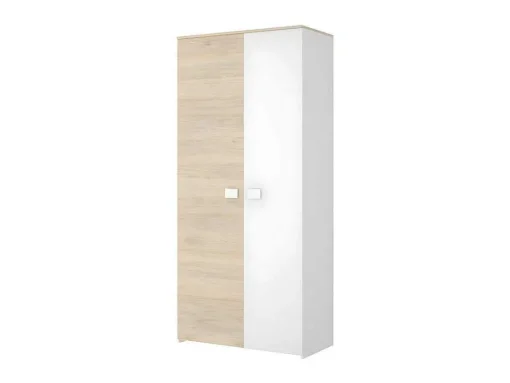 Kledingkast Sonia - 2 Deuren - L95 Cm - Kleuren: Eiken En Wit
