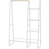 Kledingrek - L100 Cm - Wit Metaal En Beukenhout - Dogu
