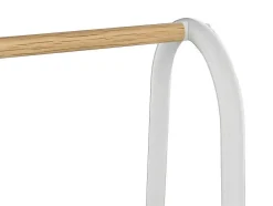 Kledingrek - L64 Cm - Wit Metaal En Beukenhout - Dogu