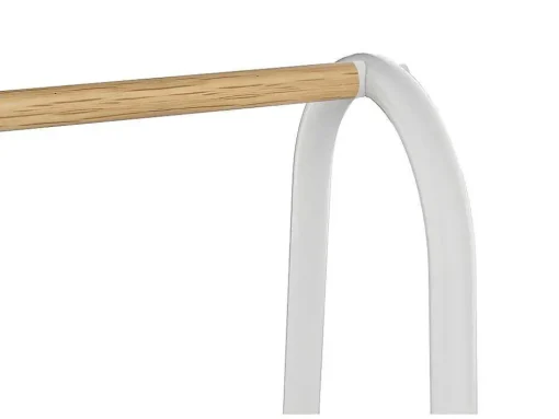 Kledingrek - L100 Cm - Wit Metaal En Beukenhout - Dogu