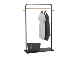Kledingrek Selin - L90 Cm - Zwart Metaal En Beukenhout