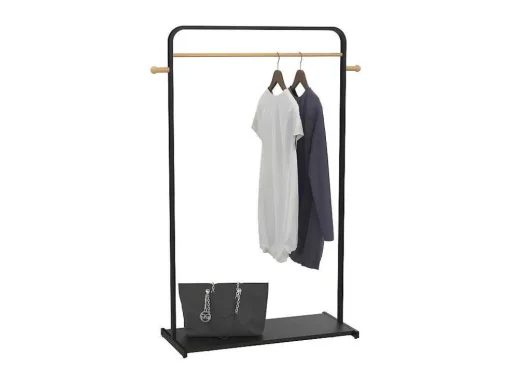 Kledingrek Selin - L90 Cm - Zwart Metaal En Beukenhout