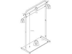 Kledingrek Selin - L90 Cm - Zwart Metaal En Beukenhout