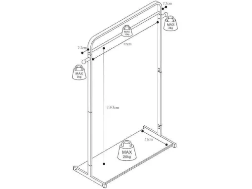 Kledingrek Selin - L90 Cm - Zwart Metaal En Beukenhout