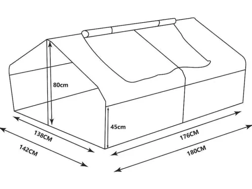 Kleine Tuinkas Gentiane 2,56 M - L180 X B142 X H80 Cm