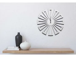 Klok Geometrisch 2, Wit, Zwart, 50X1,5X50 Cm, Epikasa